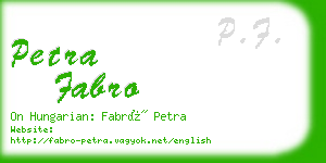 petra fabro business card